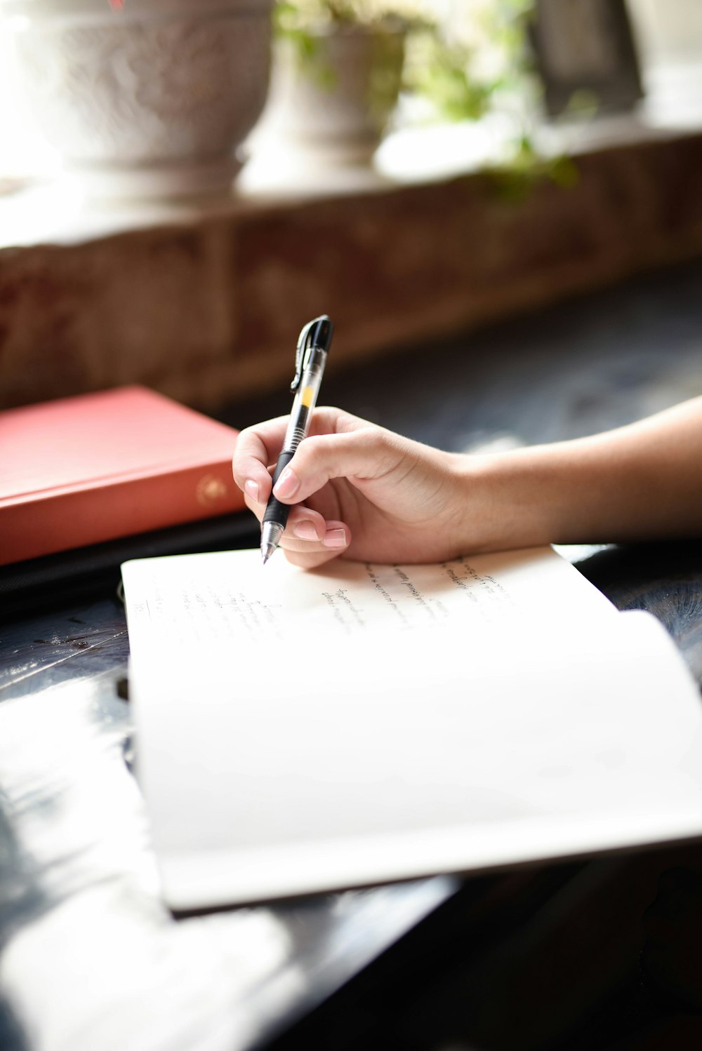 Escribiendo en el cuaderno de proceso