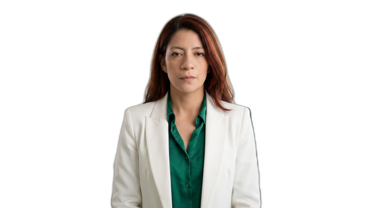 Grace Hidalgo, psicóloga práctica en Colombia, en un ambiente profesional moderno